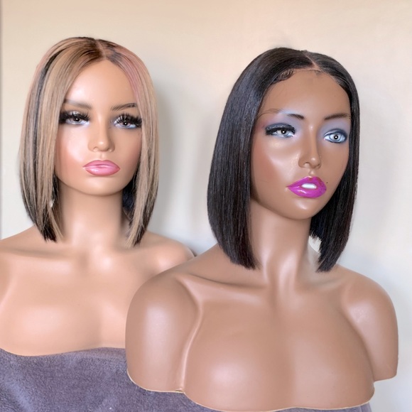 Signature bob wigs 10”long very classic and simple. Middle part lace - Picture 1 of 9